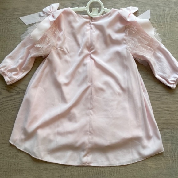 Silky Pink Cotton Baby Dress - Picture 2 of 11